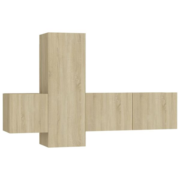 vidaXL 3 pcs conjunto m&oacute;veis de TV derivados madeira carvalho sonoma