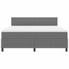 vidaXL Cama Box Spring LED Cinza Claro e Branco 180 x 200 cm