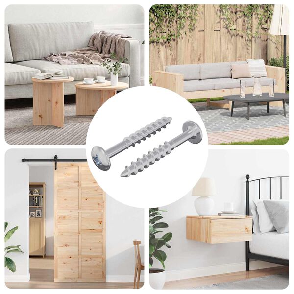 vidaXL Parafuso 2 pcs Prateado 9,8 x 35 mm Ferro