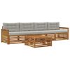vidaXL Conjunto de Sof&aacute;s para Exterior 5 pcs Natural e Cinzento-Claro