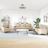 vidaXL 3 pcs conjunto de sof&aacute;s tecido cor creme