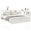 vidaXL Cama com estante sem colch&atilde;o 160x200 cm pinho maci&ccedil;o branco