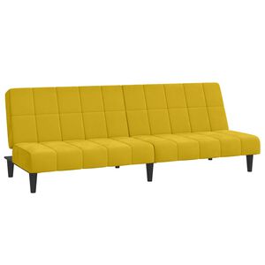 vidaXL Sof&aacute;-cama de 2 lugares veludo amarelo