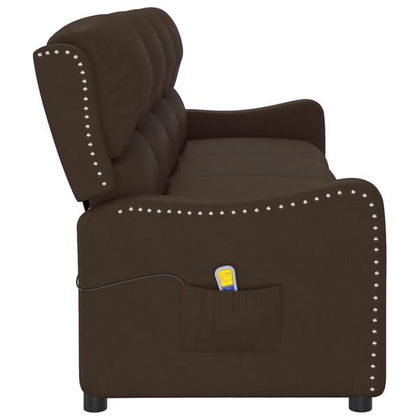 vidaXL Poltrona massagens 4 lug. reclinável castanho brilhante