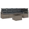vidaXL Conjunto de Sof&aacute; de Jardim 6 unid. Cinzento-claro vime PE