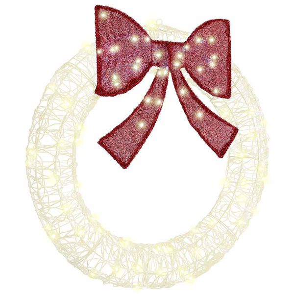 vidaXL Guirlanda com 80 LEDs Branco quente 92 x 9.5 x 92 cm Acrílo