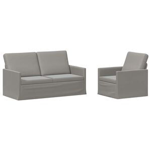 vidaXL Conjunto de Sof&aacute;s 2 pcs Cinzento-claro Veludo (V)