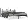 vidaXL Estrutura de cama com cabeceira 200x200 cm metal preto