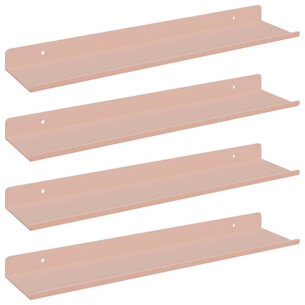 vidaXL Prateleira Flutuante 4 pcs Rosa 40 x 8,5 x 2,5 cm A&ccedil;o