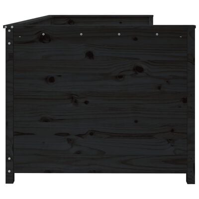 vidaXL Sofá-cama 100x200 cm madeira de pinho maciça preto