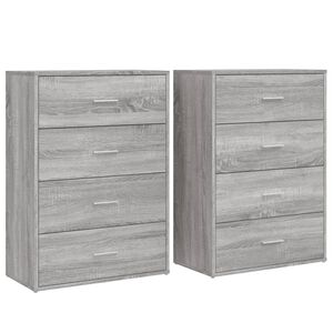 vidaXL Aparadores 2 pcs 60x31x84 cm derivados madeira cinzento sonoma
