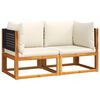 vidaXL Sof&aacute;s de canto de jardim vidaXL com almofadas 2 pe&ccedil;as madeira ac&aacute;cia e rattan