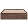 vidaXL Estrutura de cama 135x190cm derivados madeira carvalho castanho