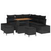 vidaXL Conjunto de Sof&aacute; de Jardim 8 pcs Preto Rattan Sint&eacute;tico