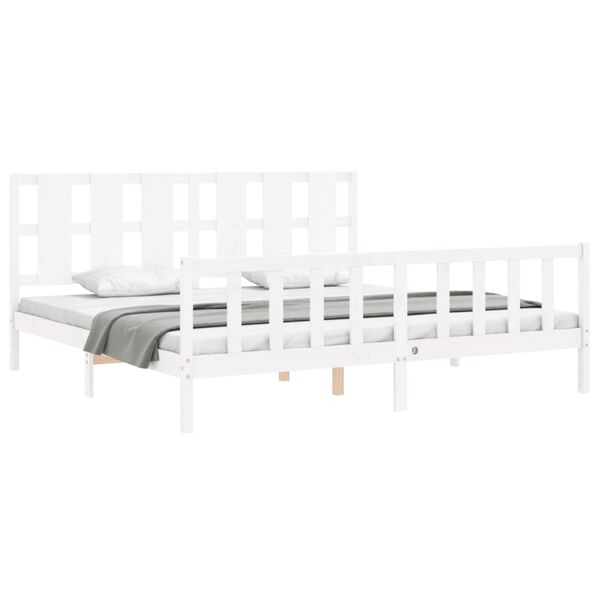 vidaXL Cama sem colchão 200x200 cm madeira de pinho maciça branco