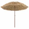 vidaXL Parasol de Praia Natural 255 x 255 x 255 cm Poli&eacute;ster e A&ccedil;o