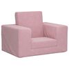 vidaXL Sof&aacute;-cama infantil de pel&uacute;cia rosa