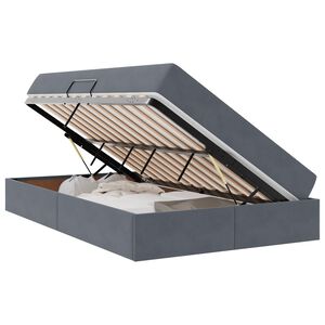 vidaXL Cama com arruma&ccedil;&atilde;o e colch&atilde;o Cinza Escuro 120 x 190 cm Veludo
