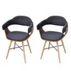 vidaXL Cadeiras jantar 2 pcs madeira curvada e tecido cinzento-escuro