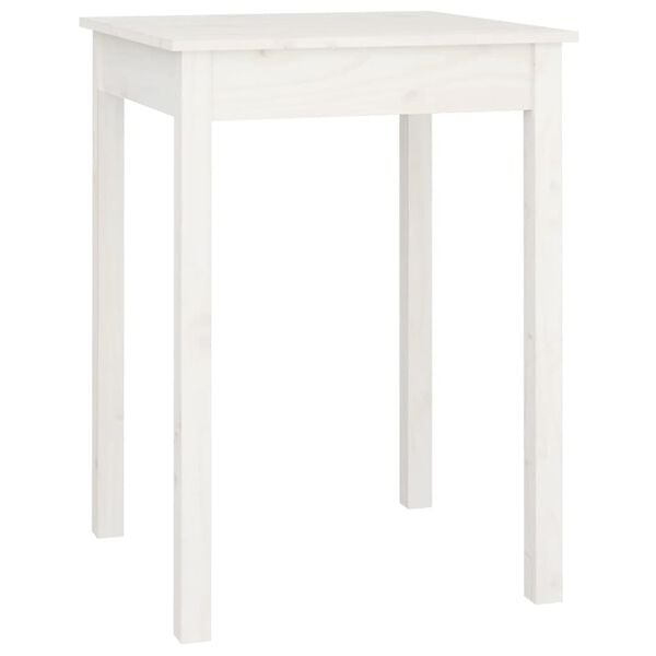 vidaXL Mesa de jantar 55x55x75 cm madeira de pinho maciça branco