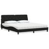 vidaXL Cama com colchão 180x200 cm tecido preto