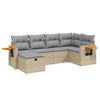 vidaXL 6 pcs conj. sof&aacute;s jardim c/ almofad&otilde;es vime PE bege misturado