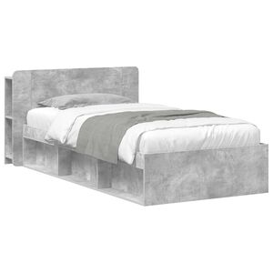 vidaXL Estrutura de Cama com Armazenamento Cinzento Cimento