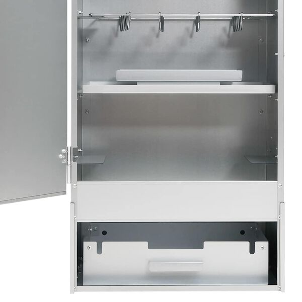 vidaXL Defumador com mesa a&ccedil;o galvanizado