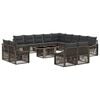 vidaXL Conjunto de Sof&aacute; de Jardim 14 unid. Cinza e Cinza Escuro