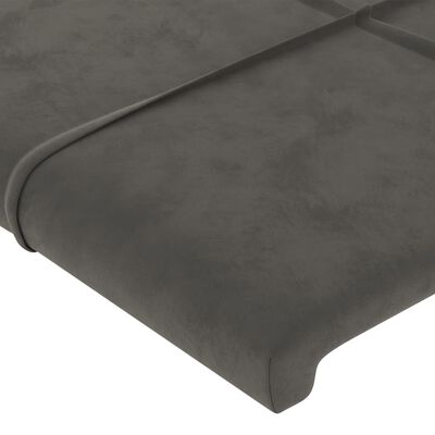 vidaXL Cabeceira de cama c/ abas veludo 163x16x78/88cm cinzento-escuro