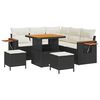 vidaXL Conjunto de Sof&aacute; de Jardim 8 pcs Preto vime PE