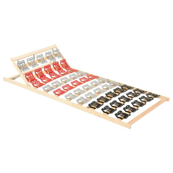 vidaXL Estrutura de cama com 12 ripas cabeceira ajust&aacute;vel 100x200 cm