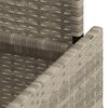 vidaXL Mesa jardim c/ tampo de vidro 100x55x73 cm vime PE cinza-claro