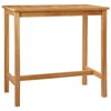 vidaXL Mesa de bar Natural 110 x 60 x 105 cm Teak S&oacute;lido