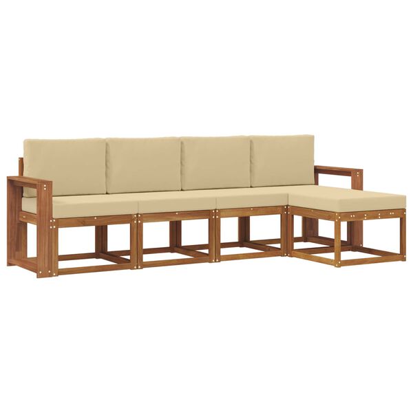 vidaXL Conjunto de Sof&aacute;s para Exterior 5 pcs Natural e Bege
