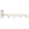 vidaXL Cama extra longa sem colch&atilde;o 160x210 cm pinho maci&ccedil;o branco