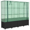 vidaXL Canteiro elevado com cobertura para estufa, estilo rattan, 160x40x153 cm