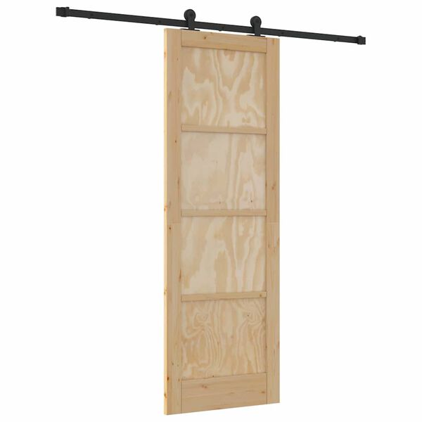 vidaXL Porta Deslizante Natural e Preto 73,5 x 211 cm