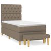 vidaXL Cama com molas/colch&atilde;o 80x200 cm tecido castanho-acinzentado