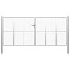 vidaXL Port&atilde;o de jardim em a&ccedil;o galvanizado 400x200 cm cor prata