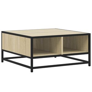 vidaXL Mesa de centro derivados de madeira e metal carvalho sonoma