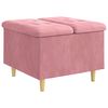 vidaXL Otoman com Armazenamento Rosa 60 x 60 x 45 cm Veludo