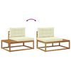 vidaXL Conjunto de Sof&aacute;s para Exterior 2 Pe&ccedil;a Natural e Creme