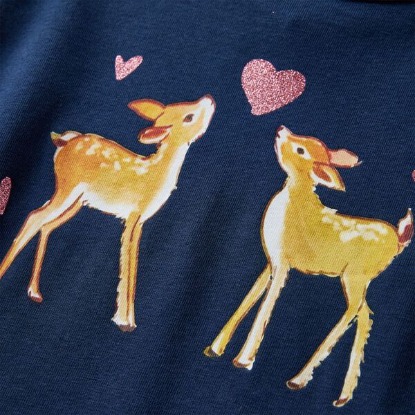 T-shirt de manga comprida para crian&ccedil;a azul-marinho 116