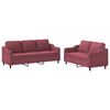 vidaXL 2 pcs conjunto de sof&aacute;s com almofad&otilde;es tecido vermelho tinto