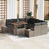 vidaXL Conjunto de Sof&aacute; de Jardim 9 pcs Cinzeto Rattan Sint&eacute;tico