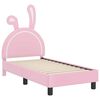 vidaXL Estrutura de Cama para Crian&ccedil;a com Cabeceira Rosa 70 x 140 cm