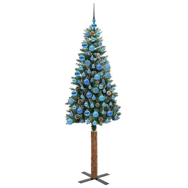 vidaXL &Aacute;rvore de Natal Slim com 300 LEDs com suporte Verde 180 cm