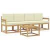 vidaXL Conjunto de Sof&aacute;s para Exterior 5 unid. Branco e Creme