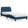 vidaXL Cama com colch&atilde;o Dover 90x190 cm veludo azul